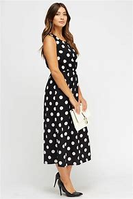 Image result for Polka Dot Print Midi Dress