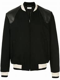 Image result for Saint Laurent Black Wool Varsity Jacket