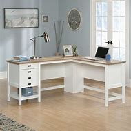 Image result for Wood Rimed White Desk