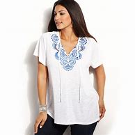 Image result for Short Sleeve Plus Size Peasant Tops