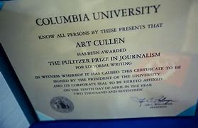 Image result for Pulitzer Prize Certificate