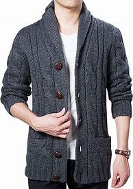 Image result for Heavy Knit Cardigan Sweaters Men