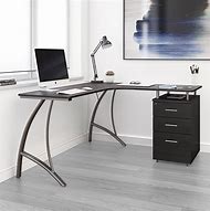 Image result for l computer desk with glass top