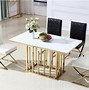 Image result for 47.2" White Round Marble Dining Table With Stainless Steel Base With PU