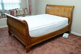 Image result for Ethan Allen Sleigh Bed Queen with Leather