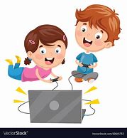 Image result for Play Computer Games Cartoon Black Boy