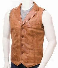 Image result for Leather Vest with Collar