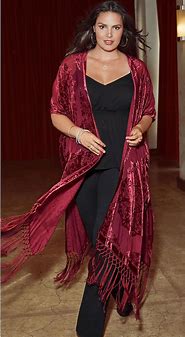Image result for Plus Size Red Kimonos