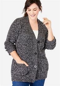 Image result for Plus Size Long Black Cardigan Sweater