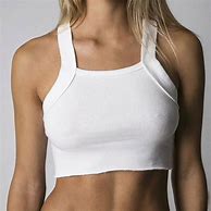 Image result for Woman White Crop Top Tank