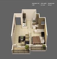 Image result for 1 Bedroom Apartment Plans
