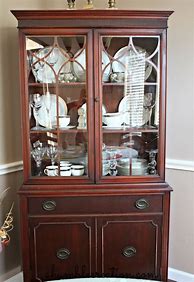 Image result for Antique White China Cabinet