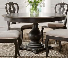 Image result for Black Round Pedestal Dining Table