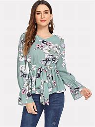 Image result for Floral Print Raglan Sleeve Pullover, M Round Neck Multicolor Regular Pullovers Floral Polyester Casual Regular Fit Long Sleeve Polyester Elastane