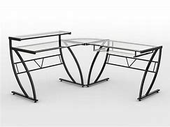 Image result for Metal and Glass Z Leg Corner Desk