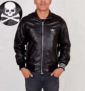 Image result for Adidas Black Leather Jacket