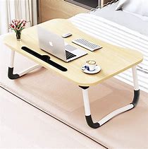 Image result for Laptop Bed Desk,Portable Foldable Laptop Tray Table With USB Charge Port/Cup Holder/Storage Drawer,For Bed/Couch/Sofa Working, Reading