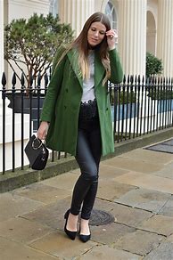 Image result for Zara Long Green Coat