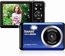 Image result for Compact Digital Camera, Rechargeable 20MP Kids Camera With 2.8" LCD 8X Digital Zoom For Adult Seniors Elders(Blue)