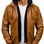 Image result for Gray Leather Jacket Hoodie Men