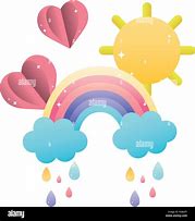 Image result for Valentine Rainbow Cloud with Heart Rain