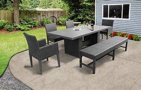 Image result for Outdoor Dining Table with Bench