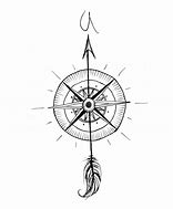 Image result for Simple Arrow Compass Tattoo Drawing
