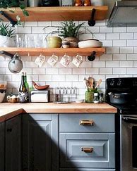 Image result for Small Kitchens with Open Shelving