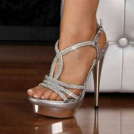 Image result for Silver High Heel Shoes