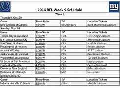 Image result for NFL Week 5 Schedule
