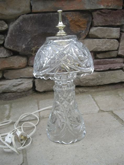 Vintage Lead Crystal Desk Dresser Vanity Night Lamp with by defdif