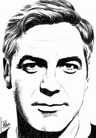 Image result for Drawing of George Clooney