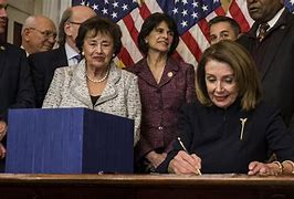 Image result for Pelosi Signs Bill