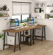 Image result for Double Desks with Return for Home Office