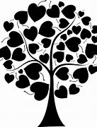 Image result for Black and White Trees with Hearts
