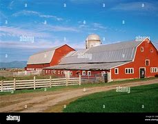 Image result for Red Barn with Silo