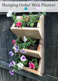 Image result for Cedar Hanging Wall Planters