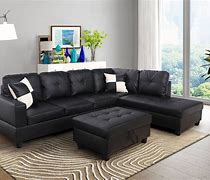 Image result for Black Fabric Sectional Sofa with Chaise