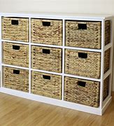 Image result for Wall Storage Shelves with Baskets