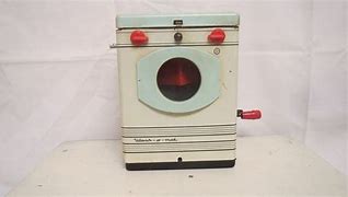 Image result for Vintage Red and White Plastic Toy Washing Machine