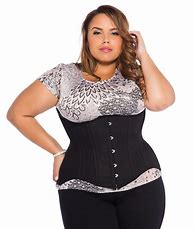 Image result for Plus Size Black and White Corset Blouse