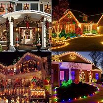 Image result for Christmas Lights House Decorations