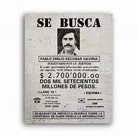 Image result for Pablo Escobar Wanted Poster