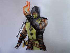 Image result for Unmasked Scorpion Mortal Kombat Drawings