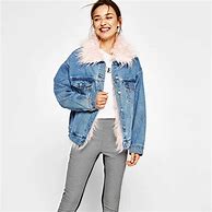 Image result for Pink Fur Jean Jacket