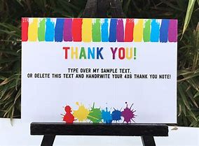 Image result for Printable Paint Party Thank You
