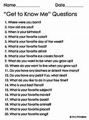Image result for 10 Get to Know Me Questions