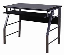 Image result for Black Glass and Stainless Steel Desk