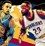 Image result for LeBron James Block Curry Cavaliers and Lakers