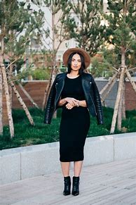 Image result for Black Dress with Ankle Boots